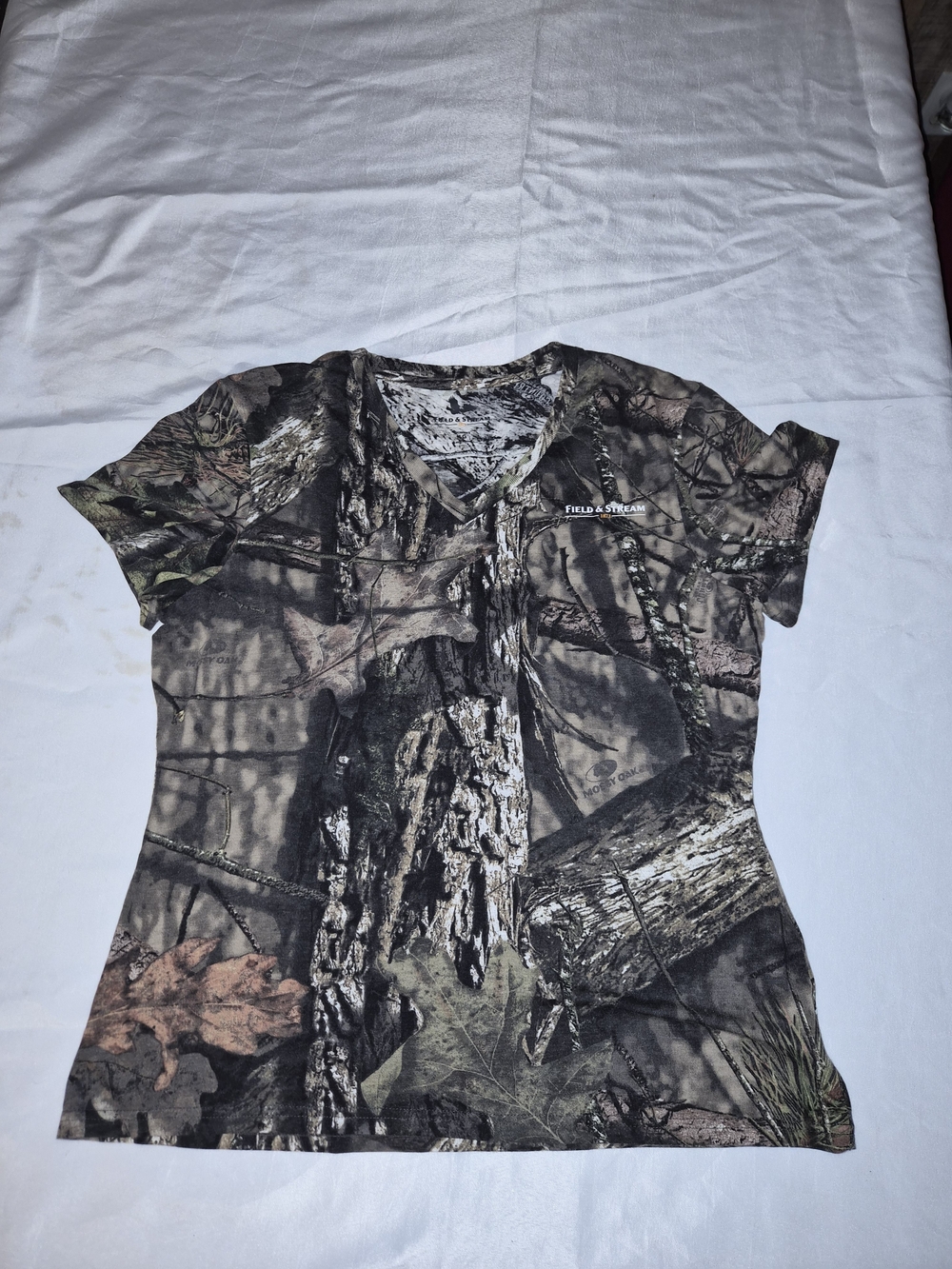 Field & Stream Women’s Camo V-Neck Short Sleeve Top - Realtree Green/Brown